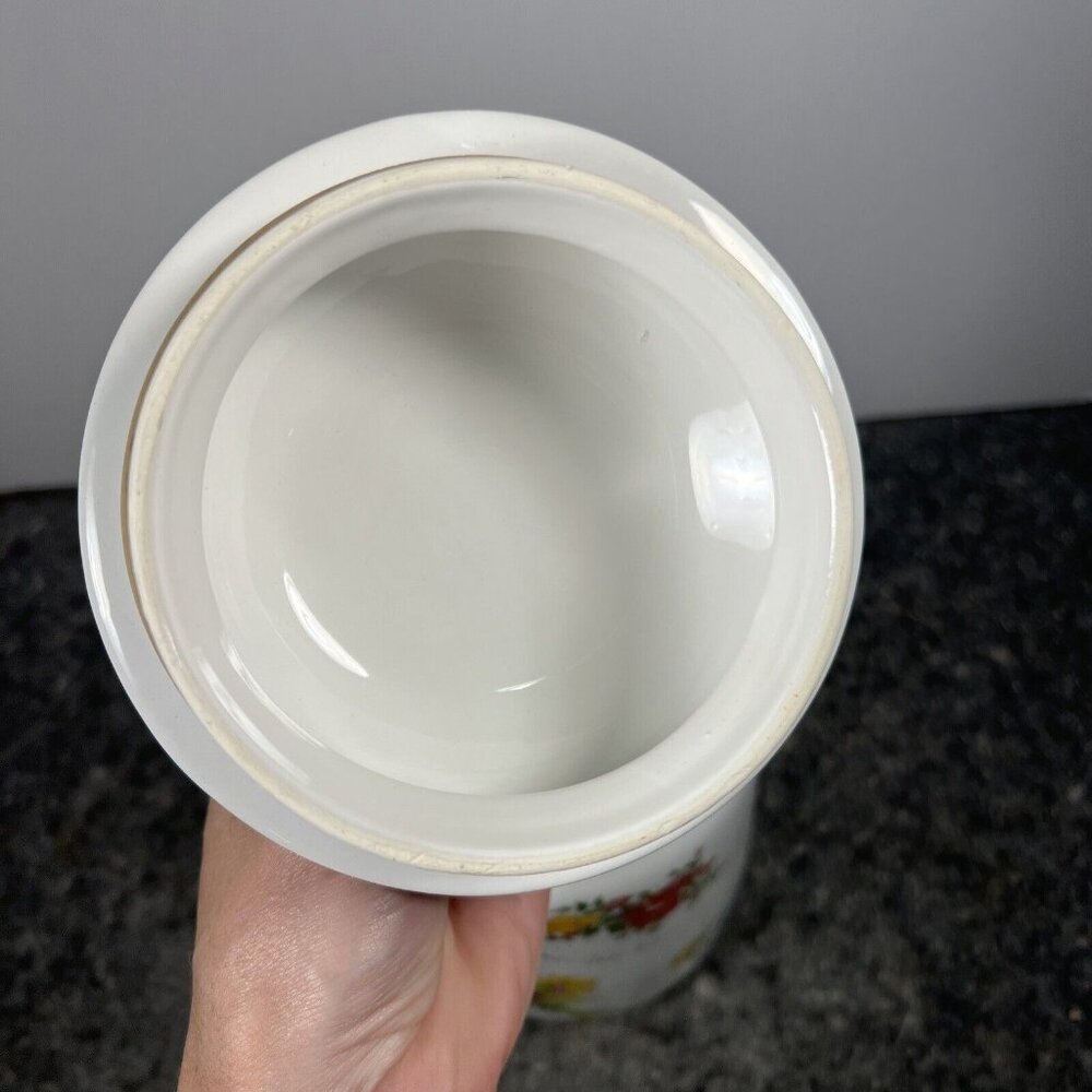 VTG William Sonoma FLORAL Canister Cookie Jar Gasket Seal Botanical Portugal 8" - Picture 9 of 15